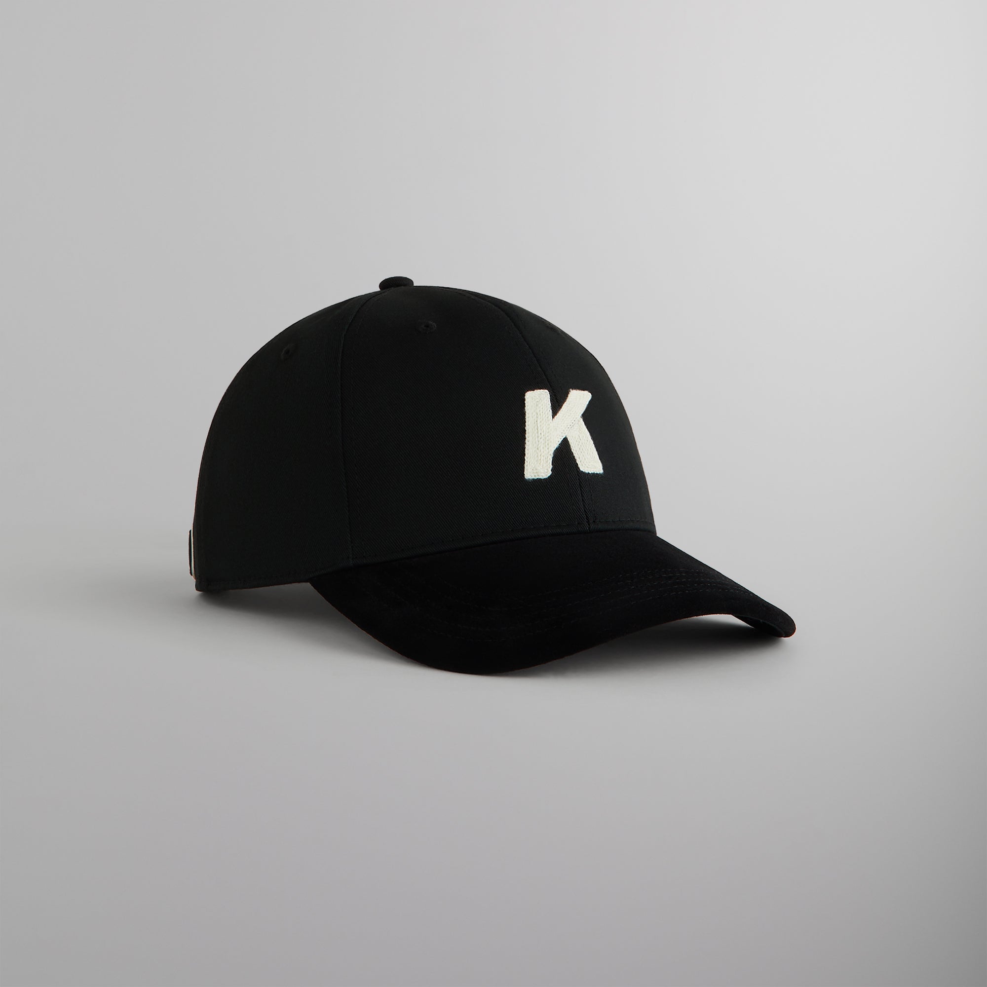 Premium Kith Crochet K Aaron Classic Cap with Suede Brim - Black