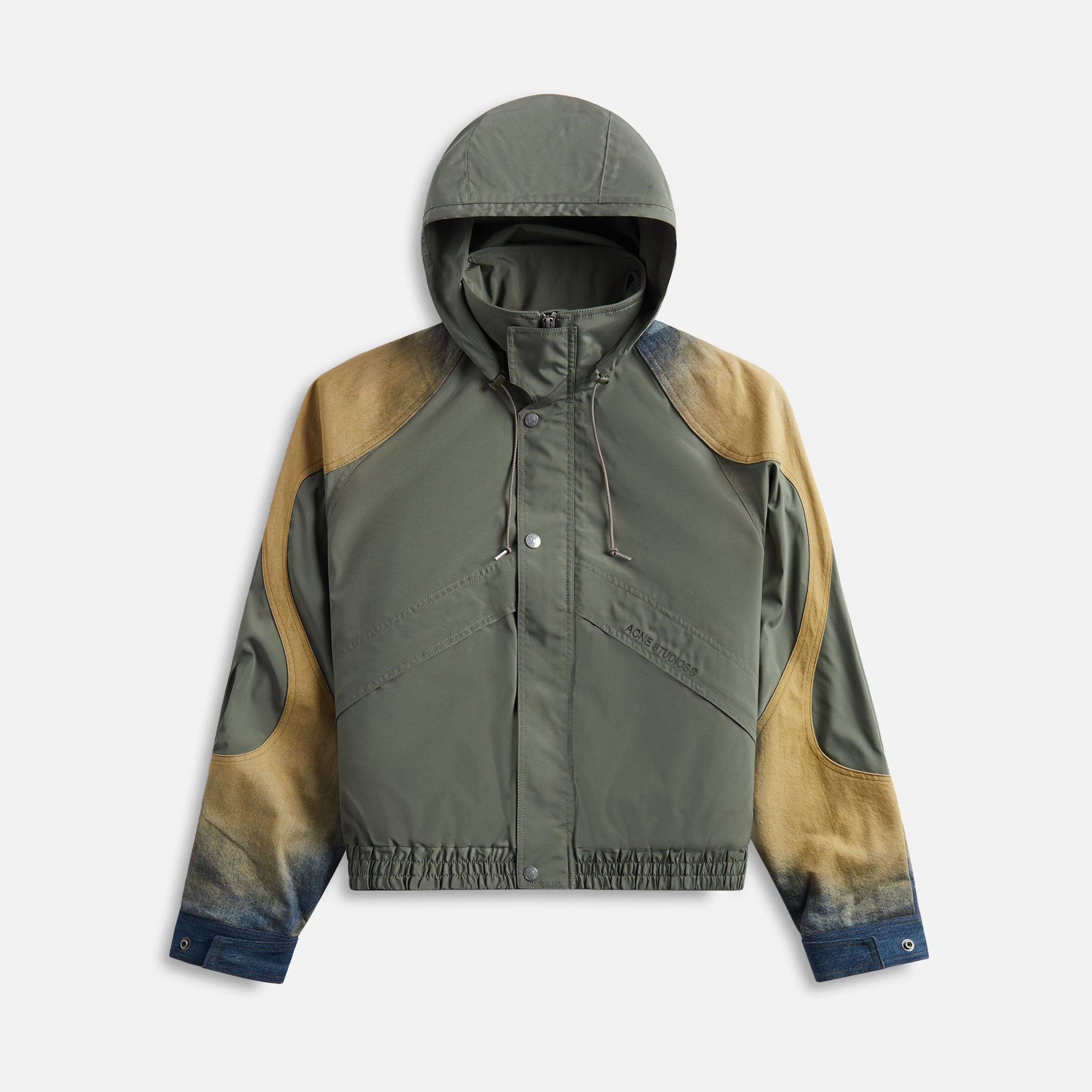 Acne Studios Premium Ocyber Windbreaker Denim Jacket - Olive Green